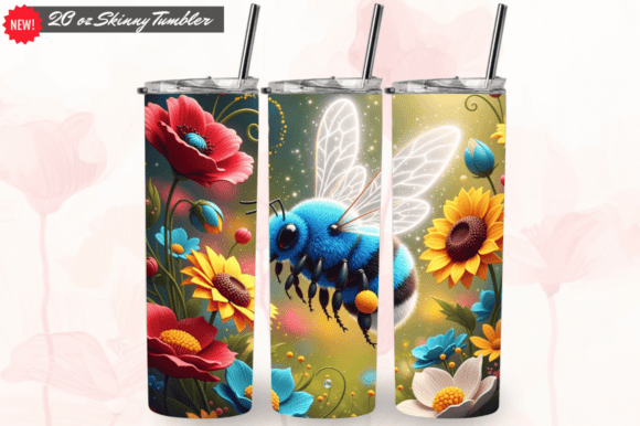 Download 3D Patriotic Bee Straight Tumbler Wraps - Straight tumbler Collection