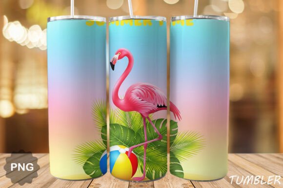 Download Summer Flamingo Beach Tumbler Wrap - Beach tumbler wrap Collection