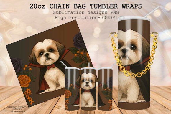 Download ShihTzu Halloween Straight Tumbler Wrap - Straight tumbler Collection