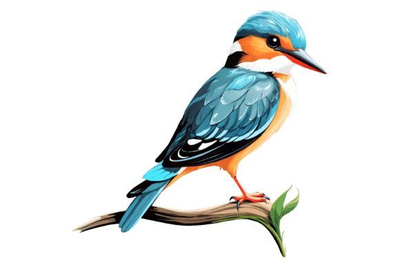 Download Kingfisher Bird Illustration Png - Bird illustration png Collection