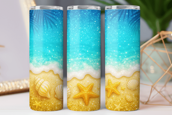 Download Summer Beach Tumbler Wrap Skinny Design - Beach tumbler wrap Collection