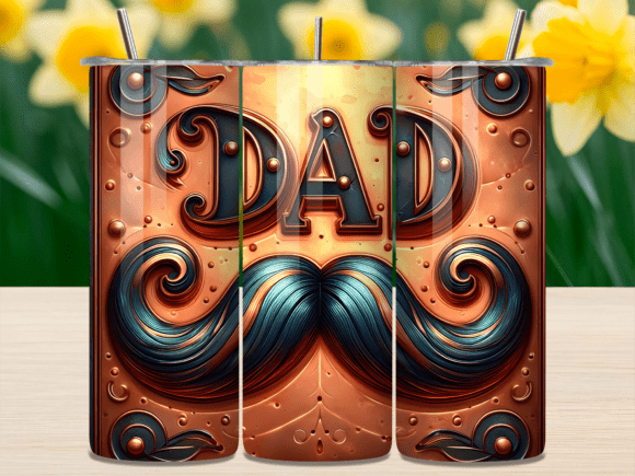 Download Vintage Copper Mustache Dad Tumbler Wrap - Dad tumbler wrap Collection