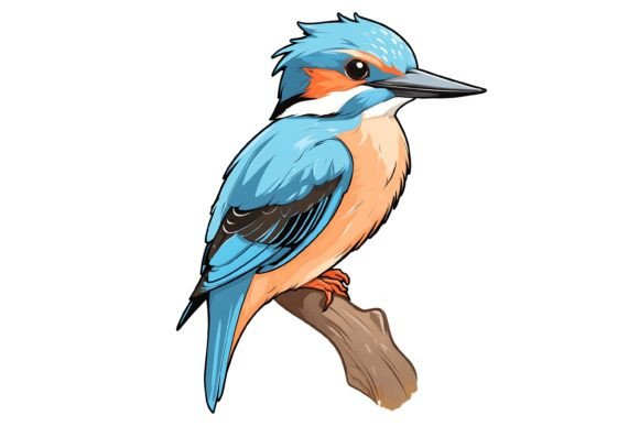Download Kingfisher Bird Illustration Png - Bird illustration png Collection